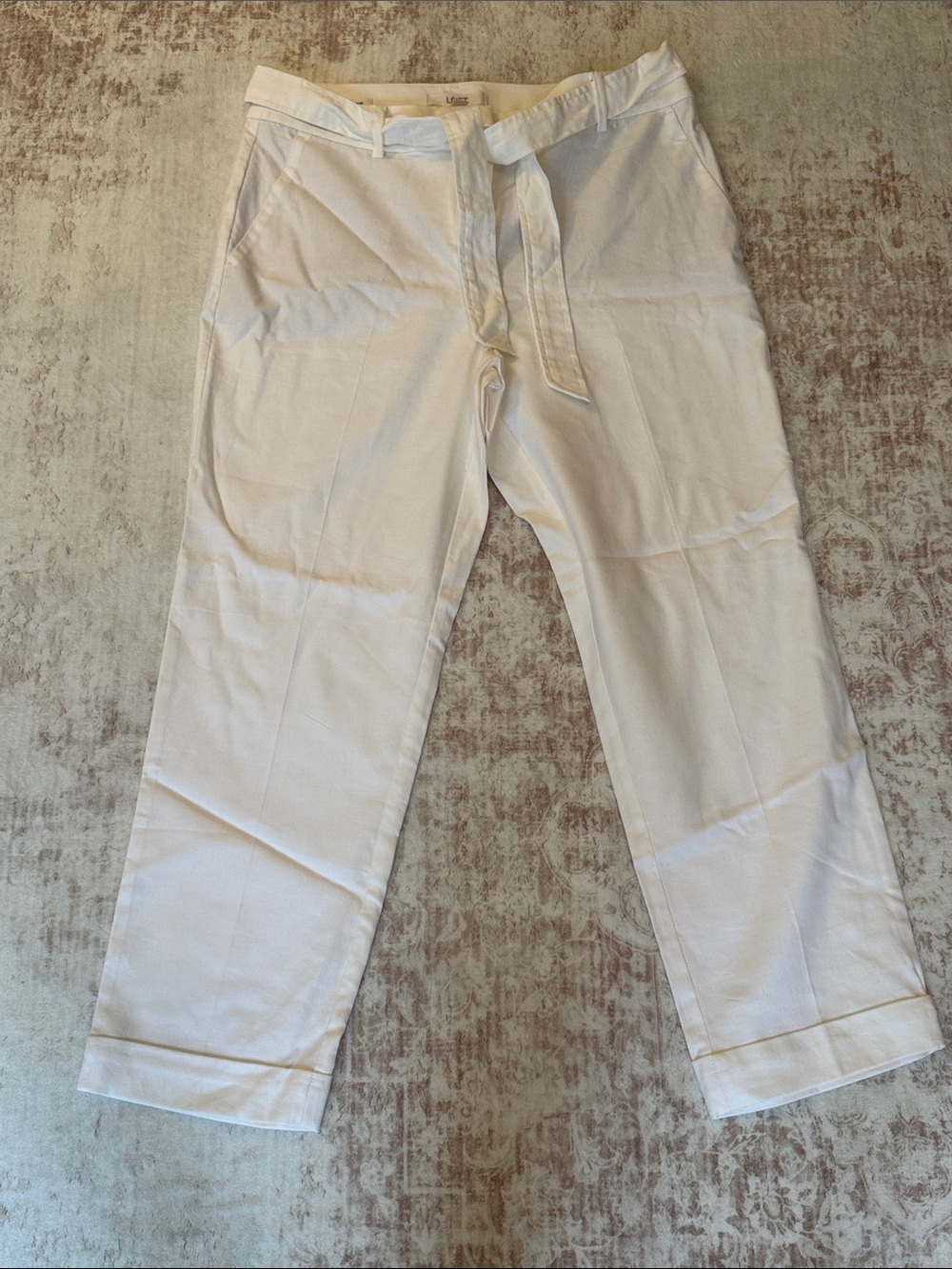 LOFT White Tie-Waist Straight Pants